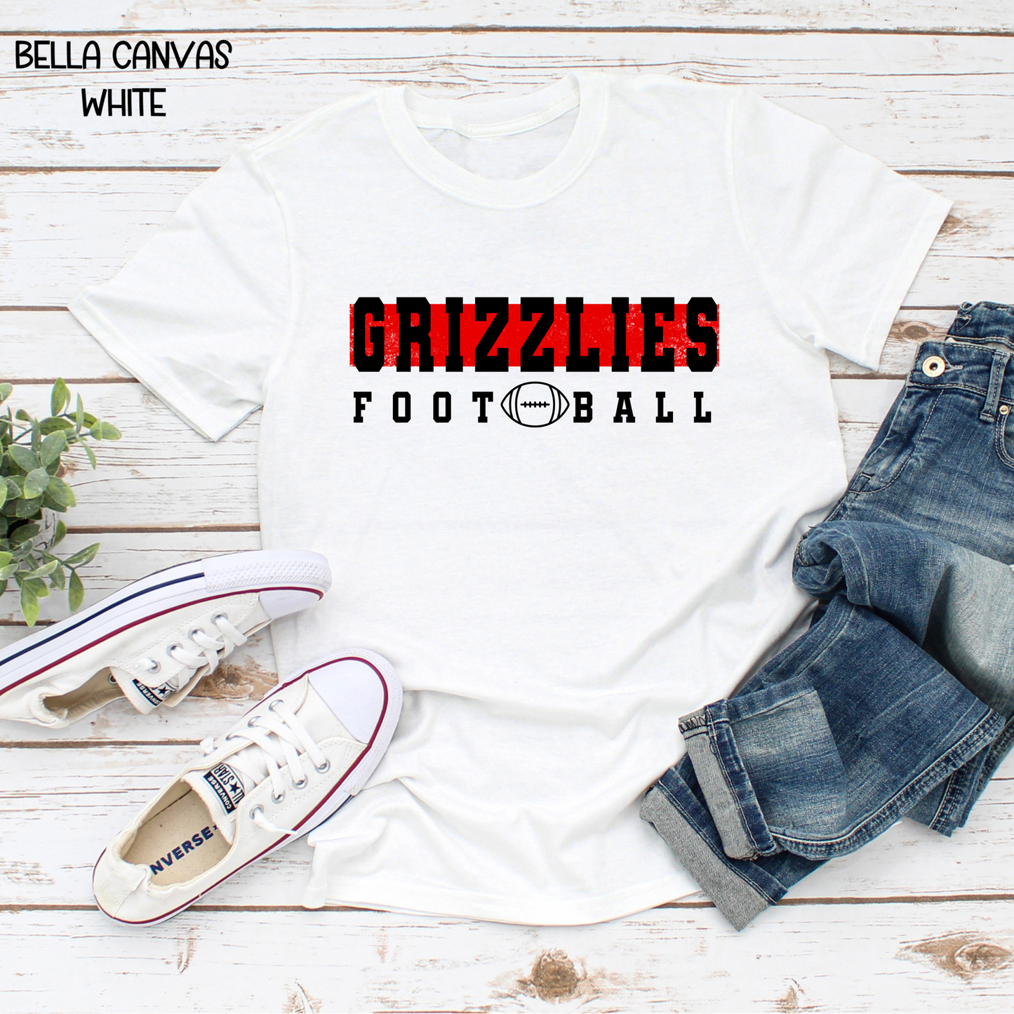 Grizzlies Football w/ Red Behind