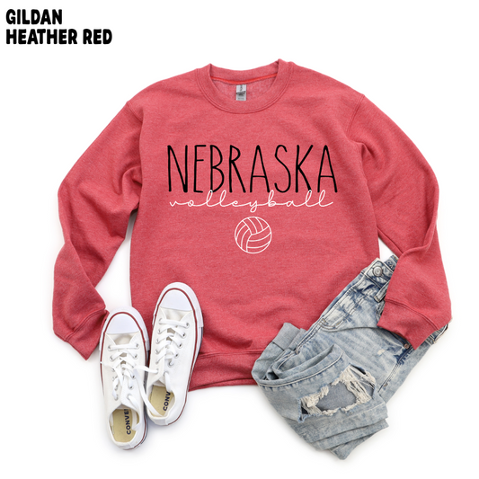 Nebraska Volleyball with Volleyball