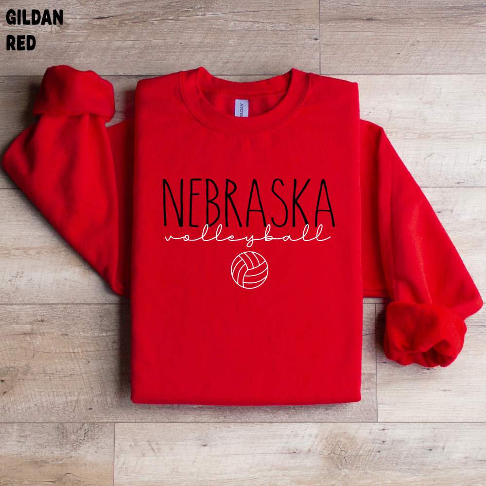 Nebraska Volleyball with Volleyball