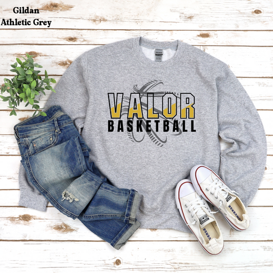 Valor Basketball (basketball behind)