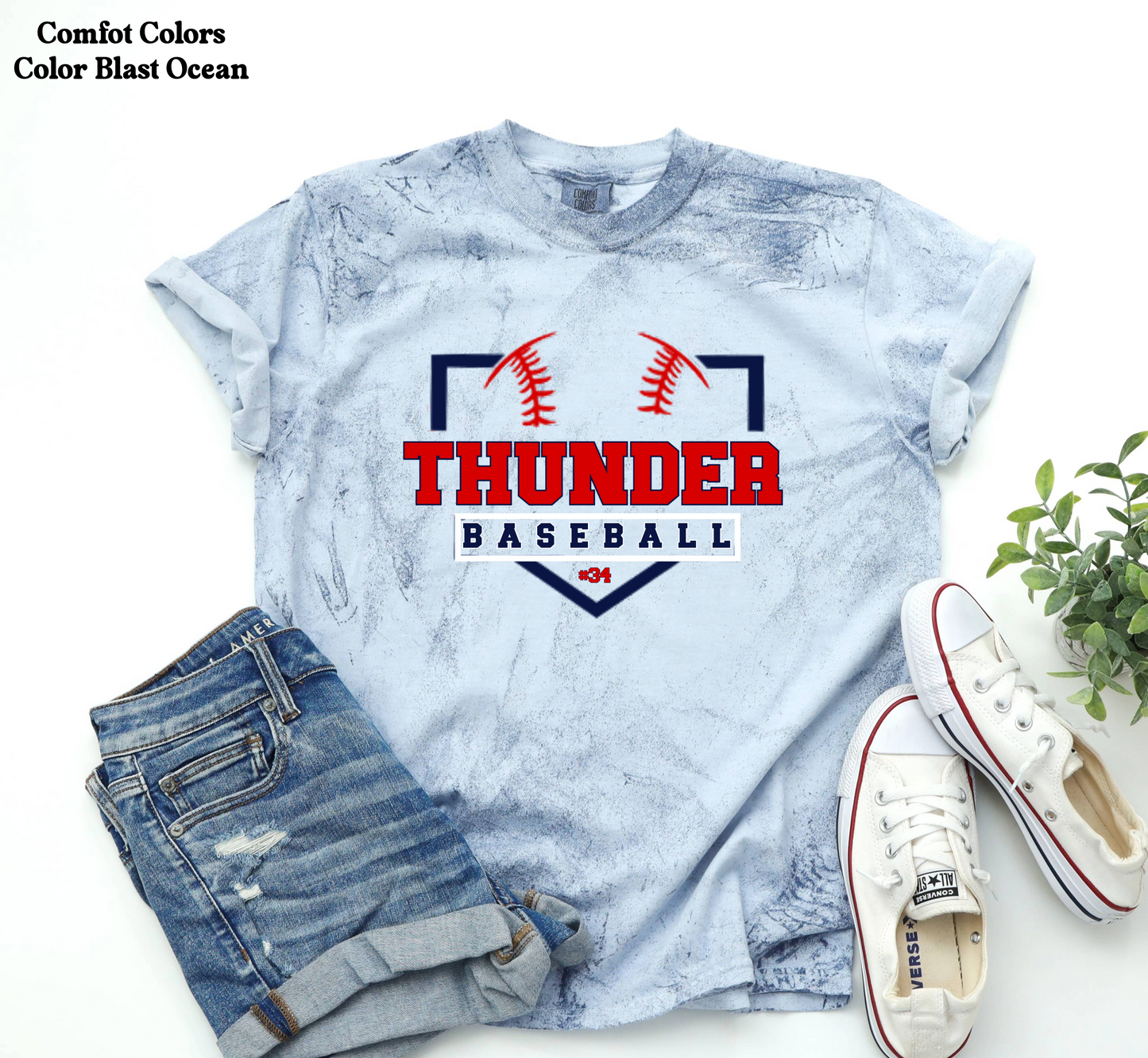 YOUTH Thunder Baseball with base
