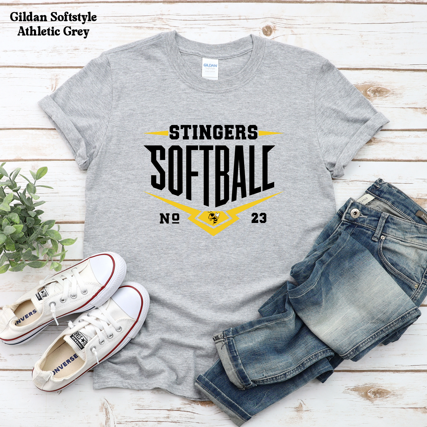 Stingers Softball with Number on Front