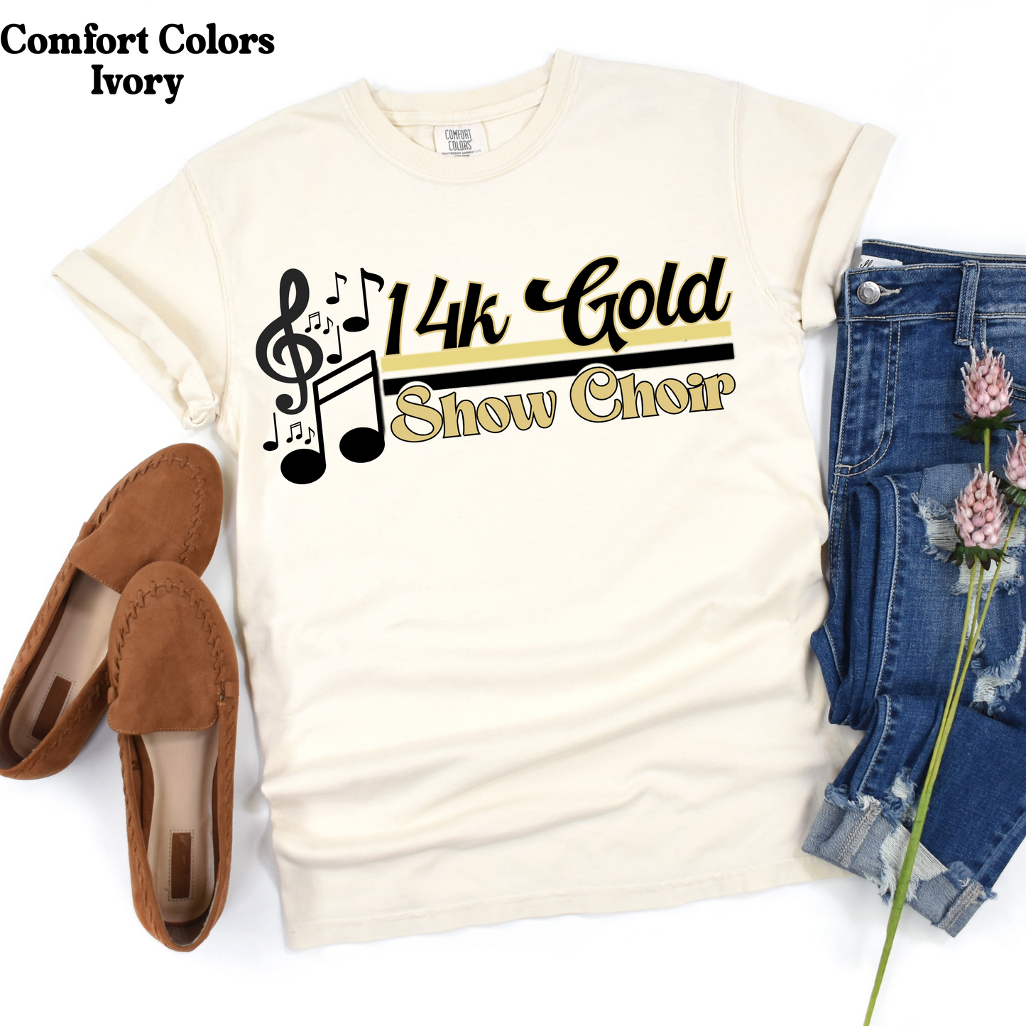 14k Gold Show Choir with Music Notes