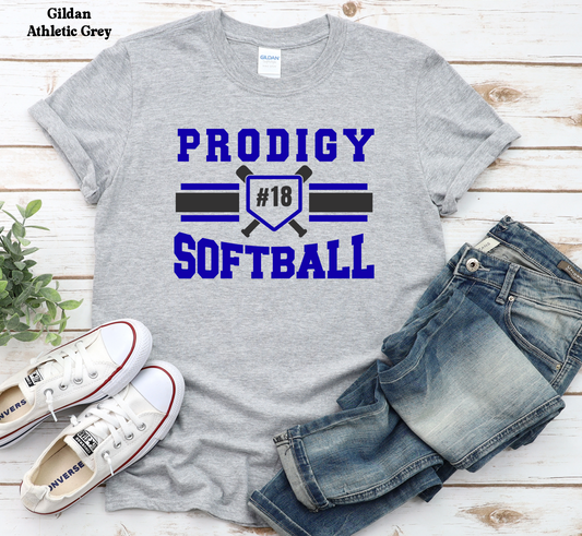 YOUTH - Prodigy Softball with Number on Front