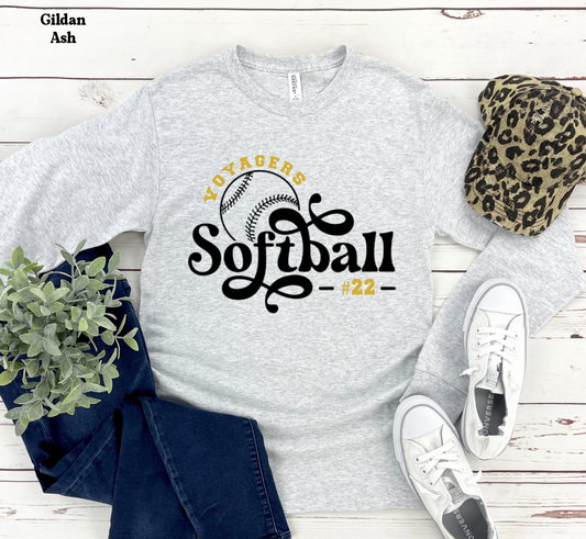 Voyagers Softball cursive