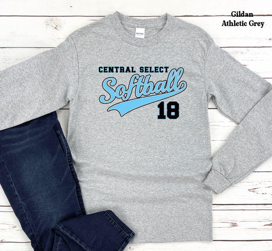 Central Select Softball # on front