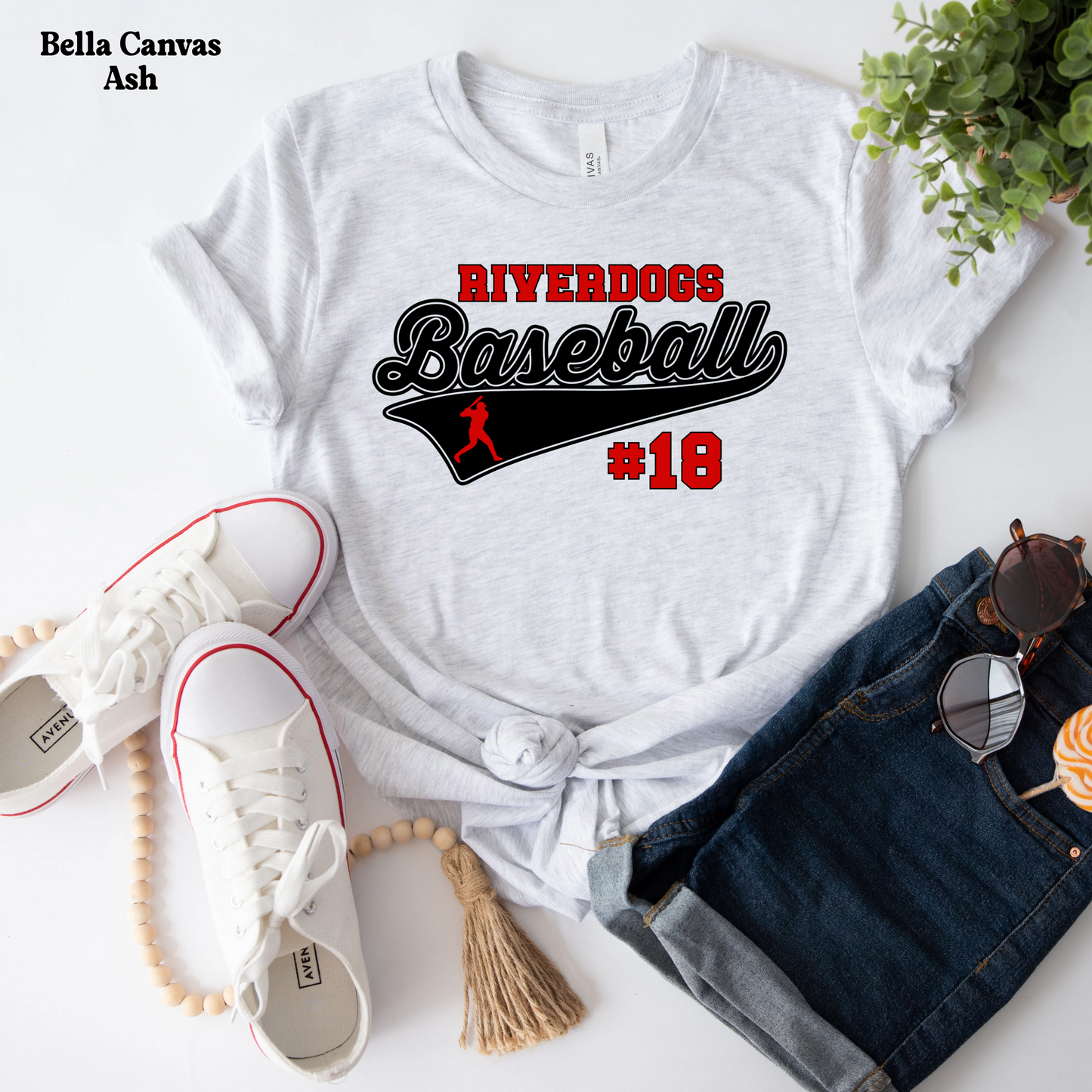 YOUTH - Riverdogs Baseball w/ Number on Front