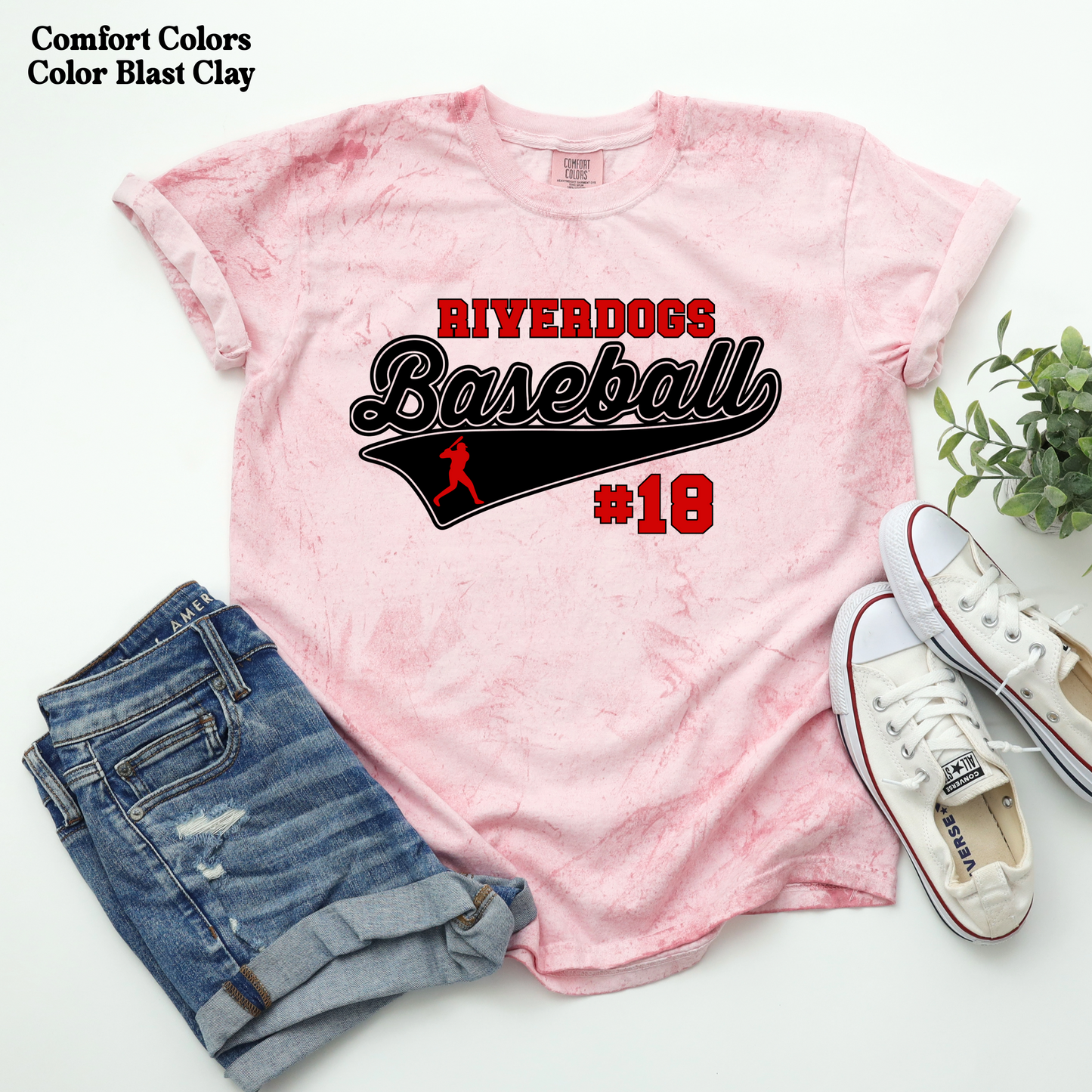 YOUTH - Riverdogs Baseball w/ Number on Front