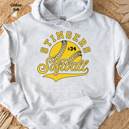 YOUTH - Stingers Softball w/ Number on Softball
