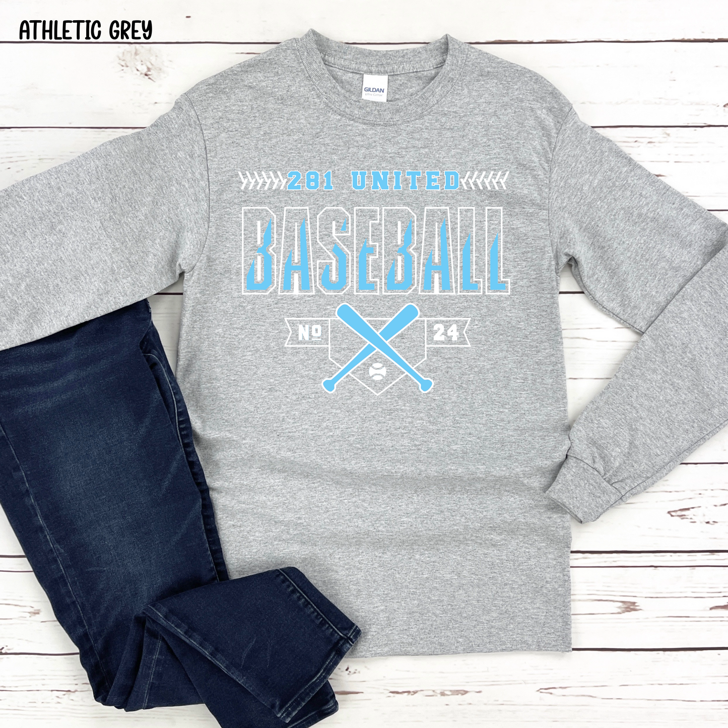 281 United Baseball Number on Front