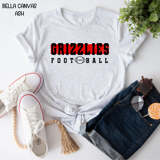 Grizzlies Football w/ Red Behind