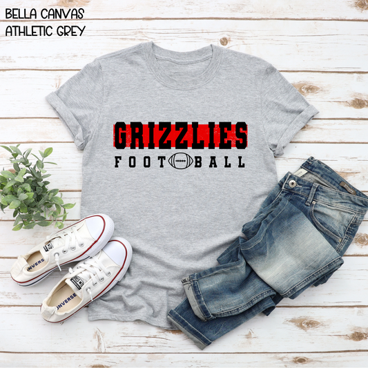 Grizzlies Football w/ Red Behind