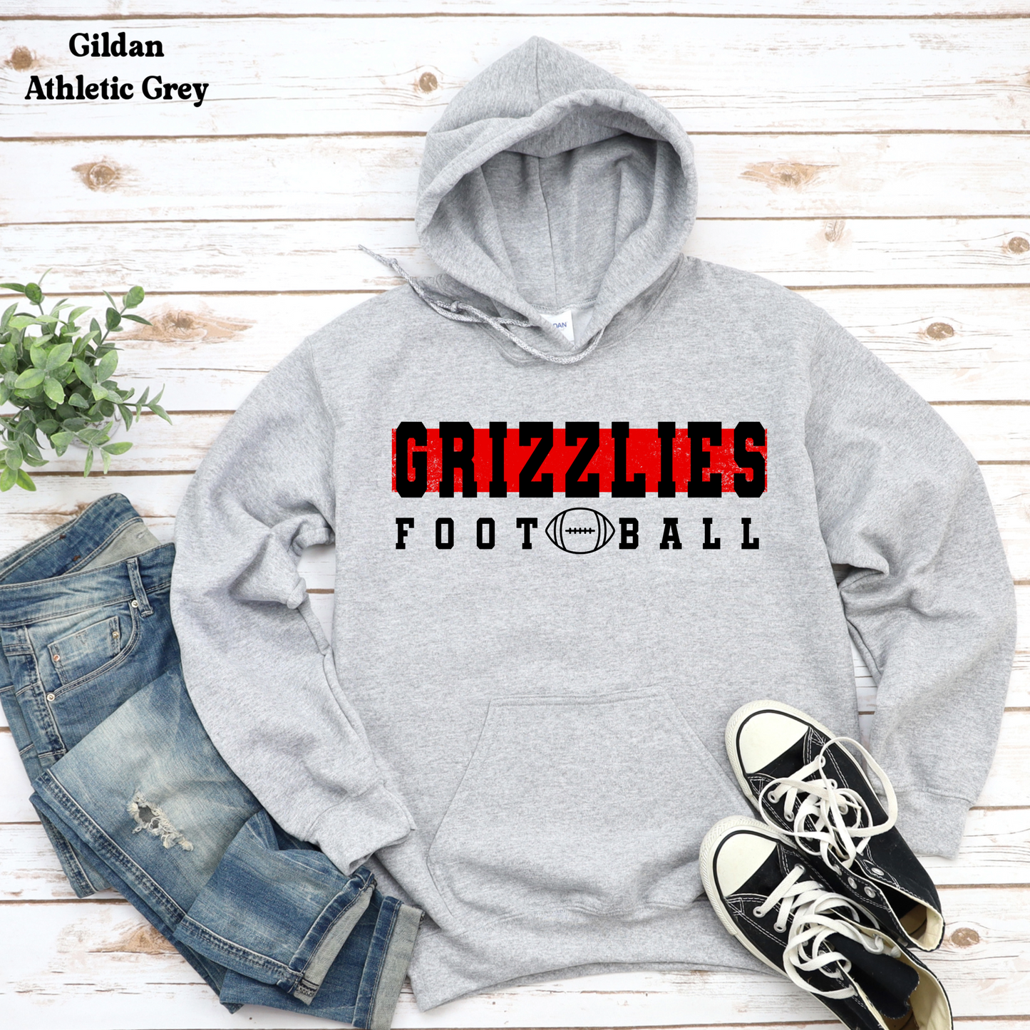 Grizzlies Football w/ Red Behind