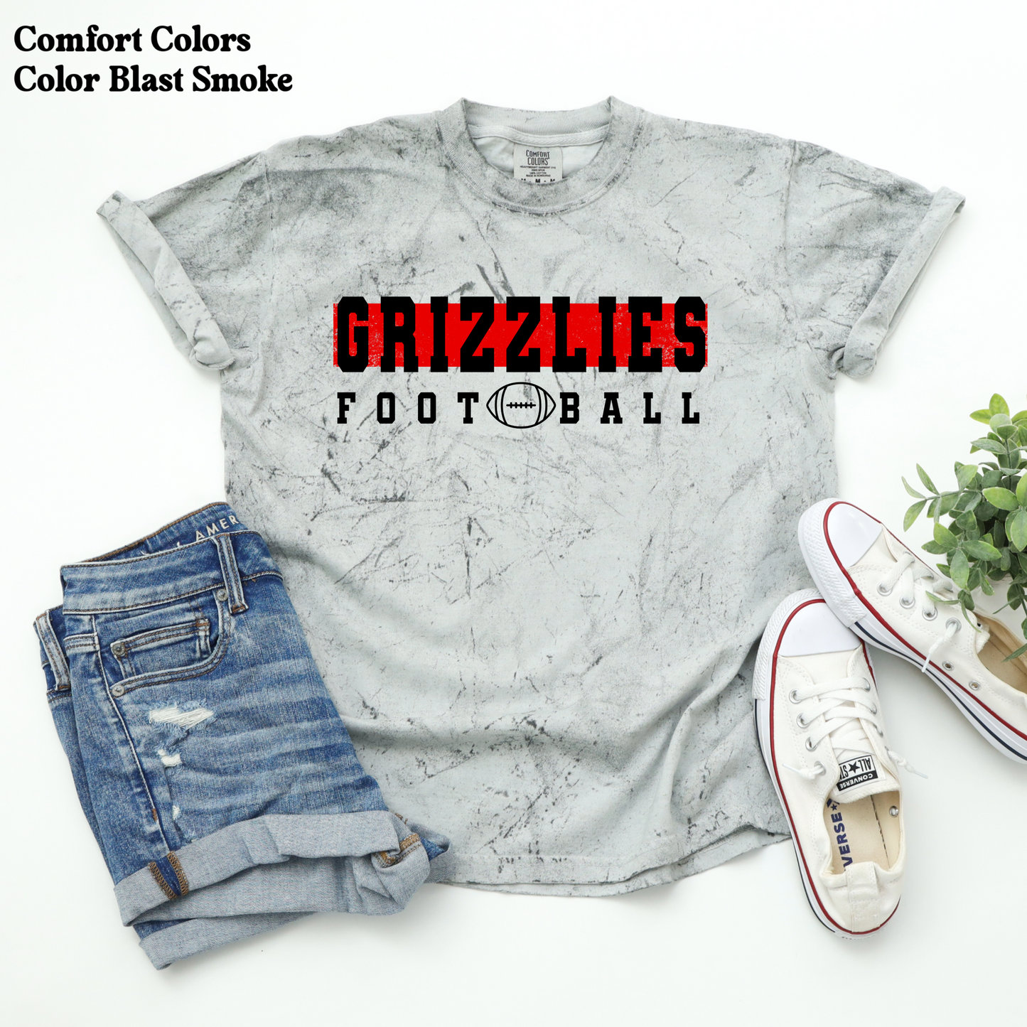 Grizzlies Football w/ Red Behind