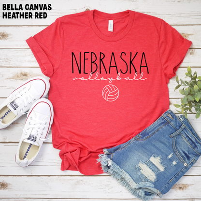 Nebraska Volleyball with Volleyball