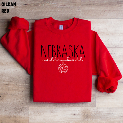 Nebraska Volleyball with Volleyball