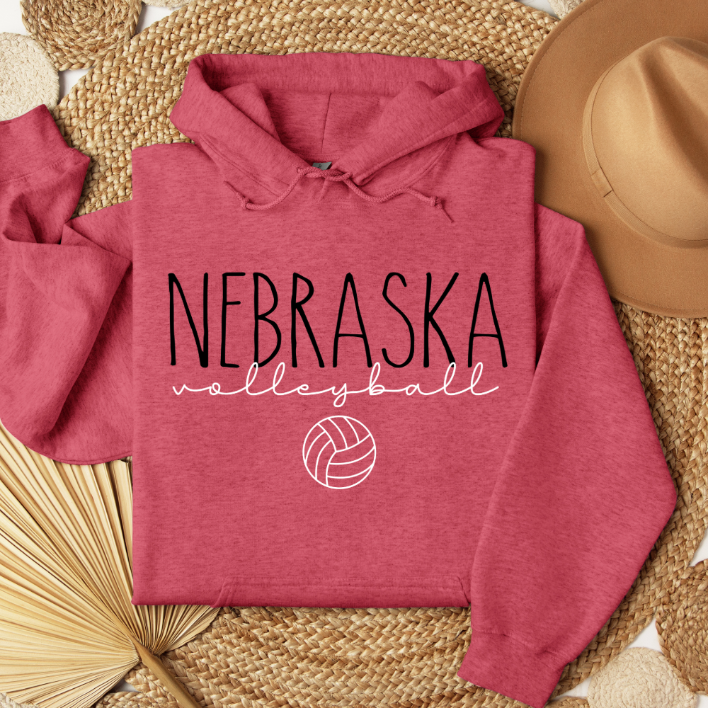 Nebraska Volleyball with Volleyball