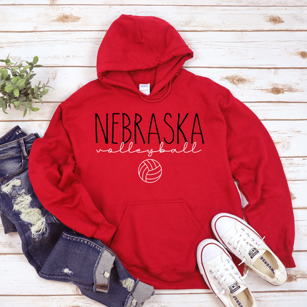 Nebraska Volleyball with Volleyball