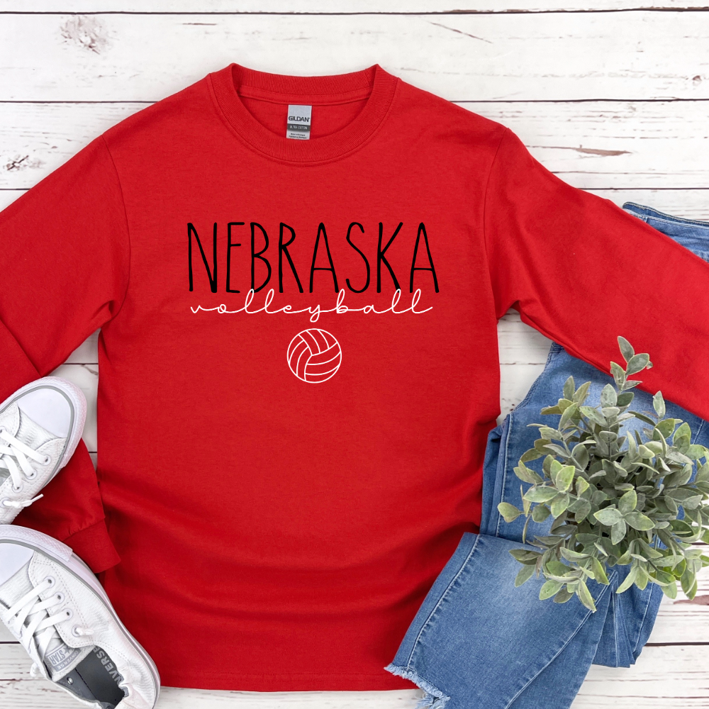 Nebraska Volleyball with Volleyball
