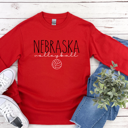 Nebraska Volleyball with Volleyball