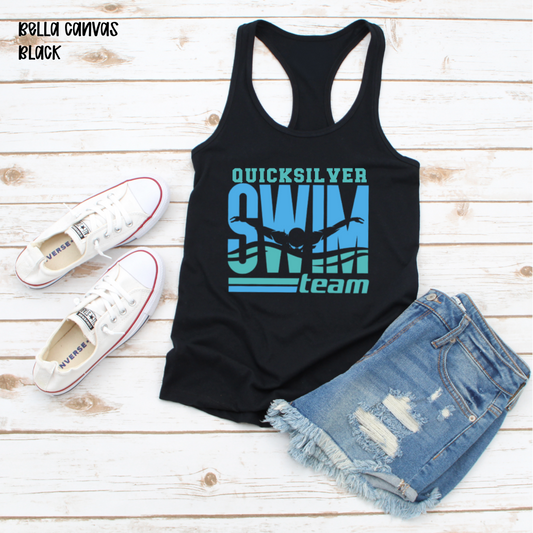 Quicksilver Swim Team with swimmer