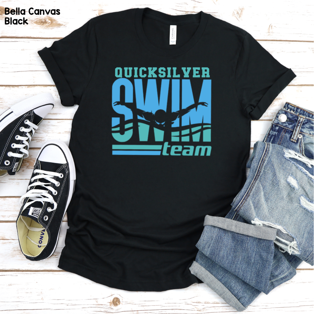 Quicksilver Swim Team with swimmer