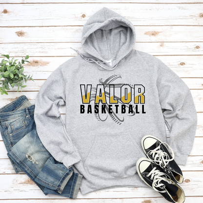 Valor Basketball (basketball behind)