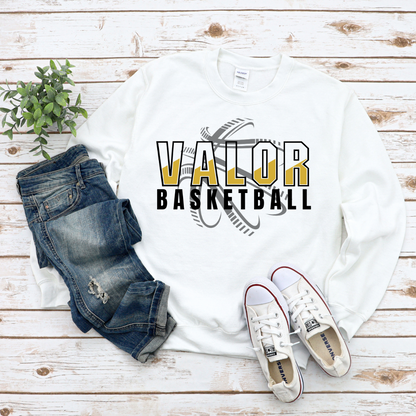 Valor Basketball (basketball behind)