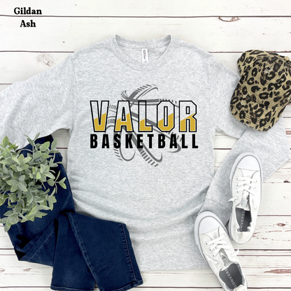 Valor Basketball (basketball behind)