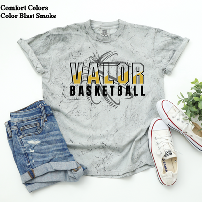 Valor Basketball (basketball behind)